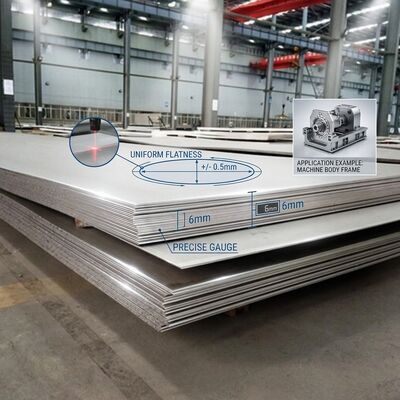 Kaltgewalzte 304 Edelstahlplatte 2B Veredelung 0,1 mm-0,8 mm Ultrafeine Präzision ±0,01 mm für elektronische Komponenten